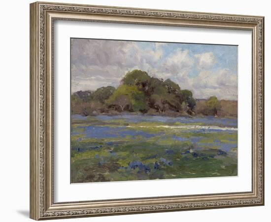 A Road through the Bluebonnets, C.1919 (Oil on Wood)-Julian Onderdonk-Framed Giclee Print