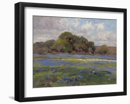 A Road through the Bluebonnets, C.1919 (Oil on Wood)-Julian Onderdonk-Framed Giclee Print