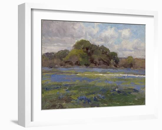 A Road through the Bluebonnets, C.1919 (Oil on Wood)-Julian Onderdonk-Framed Giclee Print