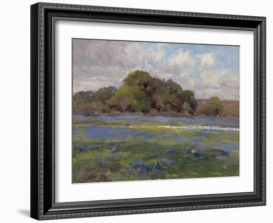 A Road through the Bluebonnets, C.1919 (Oil on Wood)-Julian Onderdonk-Framed Giclee Print