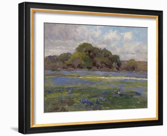 A Road through the Bluebonnets, C.1919 (Oil on Wood)-Julian Onderdonk-Framed Giclee Print