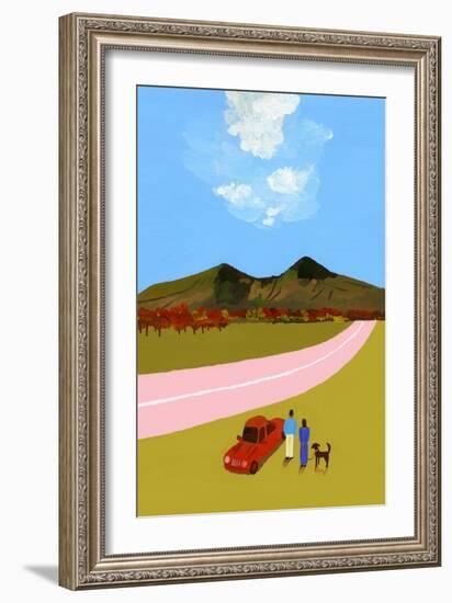 A road trip with the couple and their dog-Hiroyuki Izutsu-Framed Giclee Print