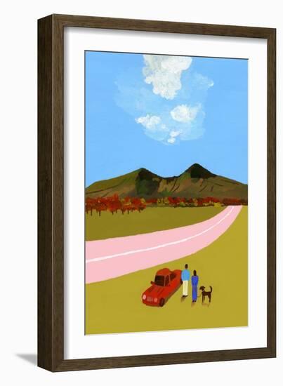 A road trip with the couple and their dog-Hiroyuki Izutsu-Framed Giclee Print