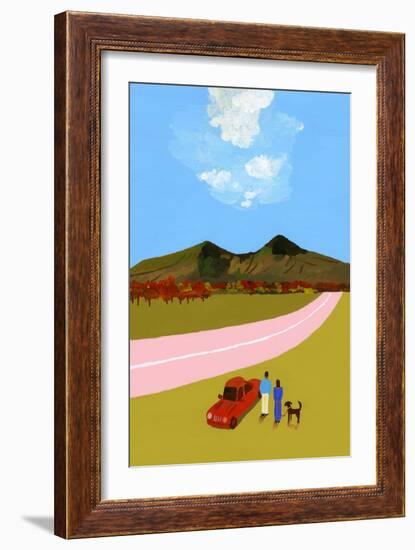 A road trip with the couple and their dog-Hiroyuki Izutsu-Framed Giclee Print