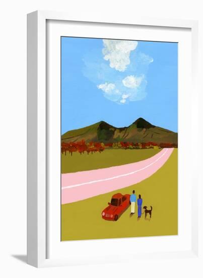 A road trip with the couple and their dog-Hiroyuki Izutsu-Framed Giclee Print