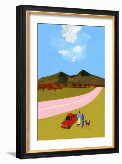 A road trip with the couple and their dog-Hiroyuki Izutsu-Framed Giclee Print