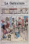 La Caricature du 23 juin 1888: transformisme - la bonne vieille rue commerçante d'autrefois-A Robida and Yves-Premier Image Canvas