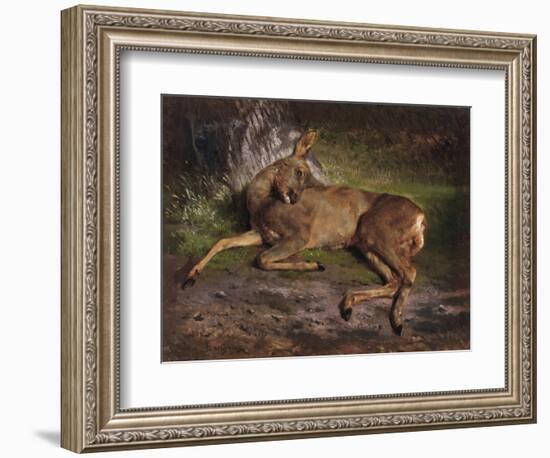 A Roe Deer in the Forest (Oil on Canvas)-Rosa Bonheur-Framed Giclee Print