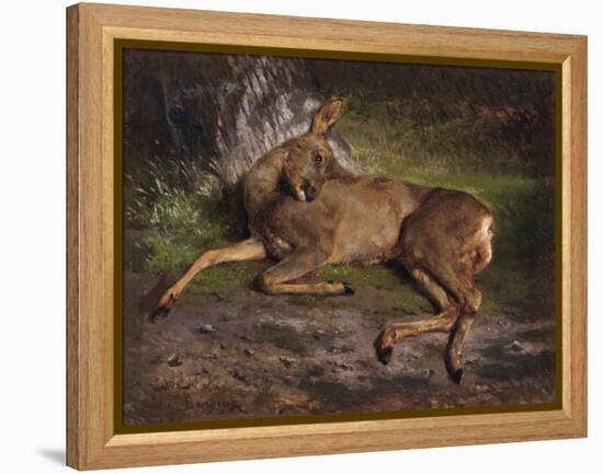 A Roe Deer in the Forest (Oil on Canvas)-Rosa Bonheur-Framed Premier Image Canvas