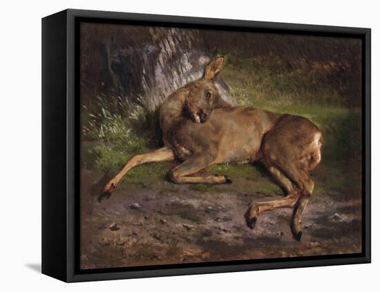 A Roe Deer in the Forest (Oil on Canvas)-Rosa Bonheur-Framed Premier Image Canvas