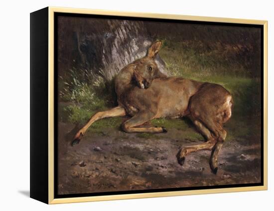 A Roe Deer in the Forest (Oil on Canvas)-Rosa Bonheur-Framed Premier Image Canvas