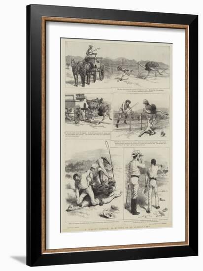 A Rogue Ostrich, an Episode on an African Farm-Godefroy Durand-Framed Giclee Print