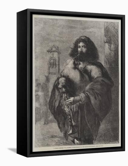 A Roman Bagpiper-Sir John Gilbert-Framed Premier Image Canvas