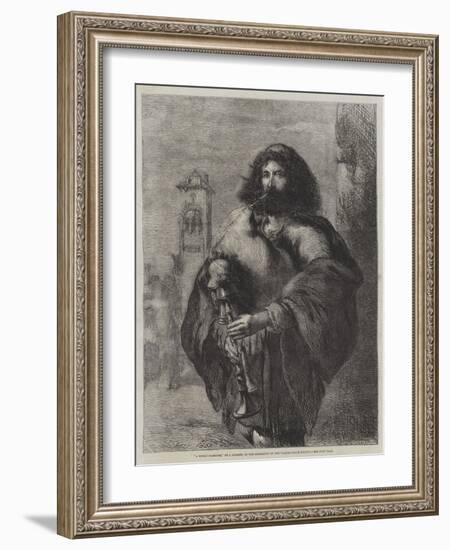 A Roman Bagpiper-Sir John Gilbert-Framed Giclee Print