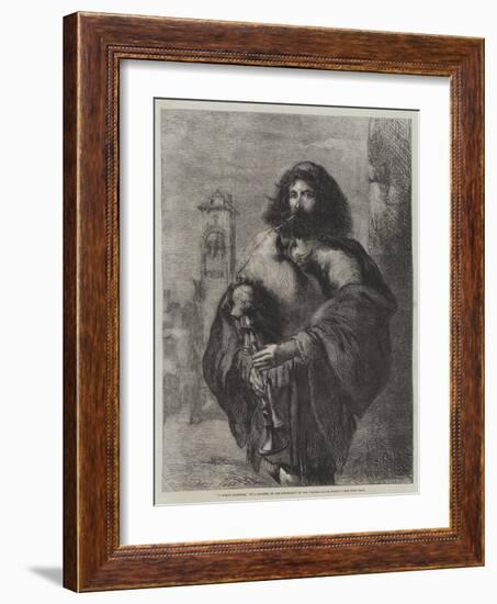 A Roman Bagpiper-Sir John Gilbert-Framed Giclee Print