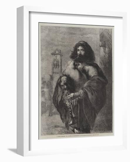 A Roman Bagpiper-Sir John Gilbert-Framed Giclee Print