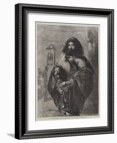 A Roman Bagpiper-Sir John Gilbert-Framed Giclee Print