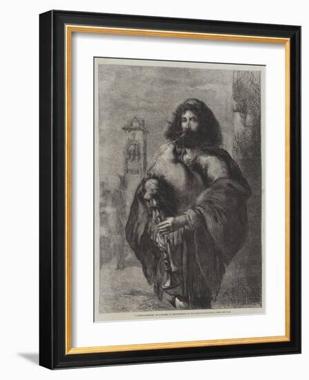 A Roman Bagpiper-Sir John Gilbert-Framed Giclee Print