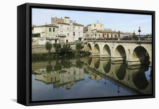 A Roman Bridge, Built in the Reign of the Emperor Tiberius, Spans the River Vidourle at Sommieres-Stuart Forster-Framed Premier Image Canvas