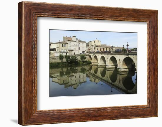 A Roman Bridge, Built in the Reign of the Emperor Tiberius, Spans the River Vidourle at Sommieres-Stuart Forster-Framed Photographic Print