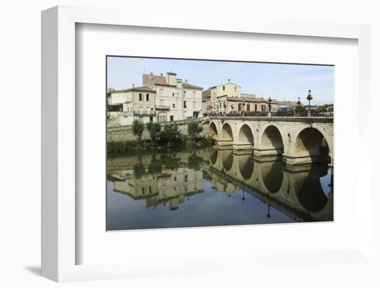 A Roman Bridge, Built in the Reign of the Emperor Tiberius, Spans the River Vidourle at Sommieres-Stuart Forster-Framed Photographic Print