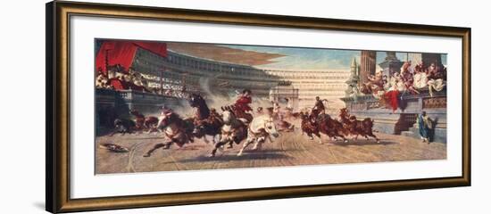 A Roman Chariot Race, the Circus Maximus, 20th Century-null-Framed Giclee Print