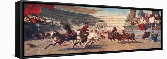 A Roman Chariot Race, the Circus Maximus, 20th Century-null-Framed Premier Image Canvas