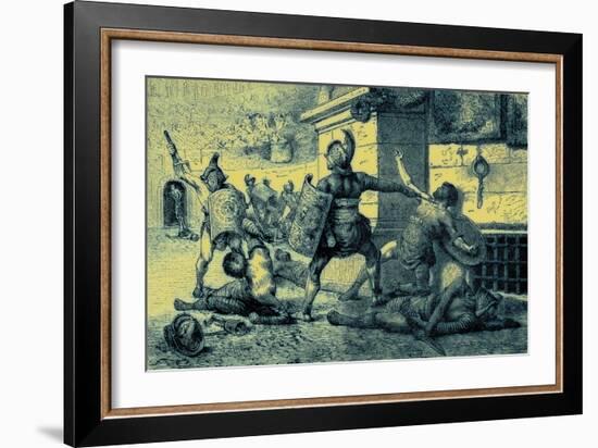 A Roman Holiday, Combat of Gladiators-English-Framed Giclee Print