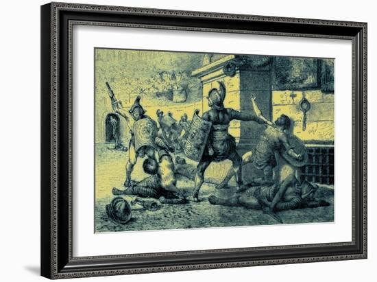 A Roman Holiday, Combat of Gladiators-English-Framed Giclee Print