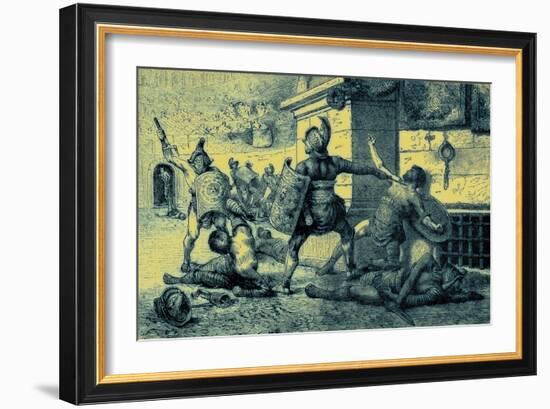 A Roman Holiday, Combat of Gladiators-English-Framed Giclee Print