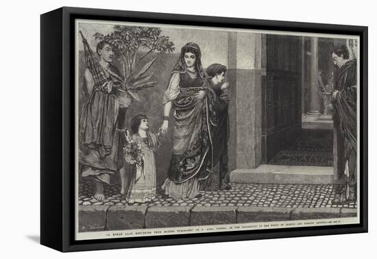 A Roman Lady Returning from Making Purchases-Sir Lawrence Alma-Tadema-Framed Premier Image Canvas