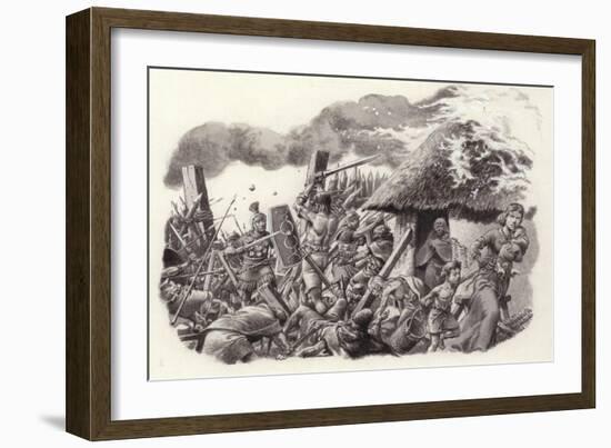 A Roman Legion Storms Maiden Castle-Pat Nicolle-Framed Giclee Print