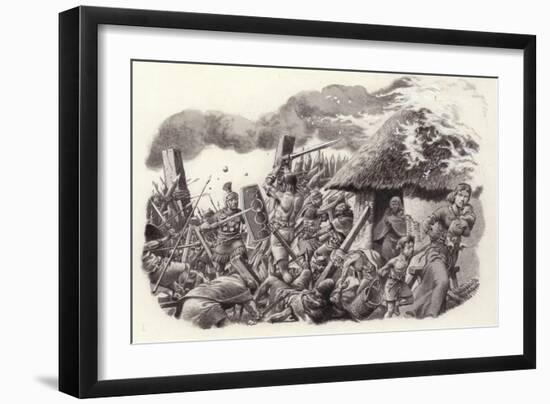 A Roman Legion Storms Maiden Castle-Pat Nicolle-Framed Giclee Print