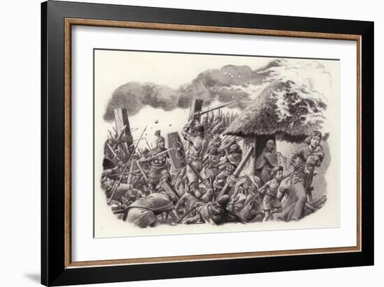 A Roman Legion Storms Maiden Castle-Pat Nicolle-Framed Giclee Print