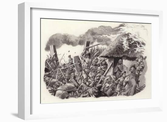 A Roman Legion Storms Maiden Castle-Pat Nicolle-Framed Giclee Print