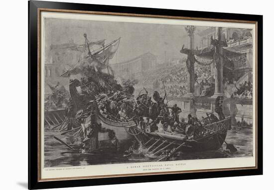 A Roman Spectacular Naval Battle-Ulpiano Checa Y Sanz-Framed Premium Giclee Print