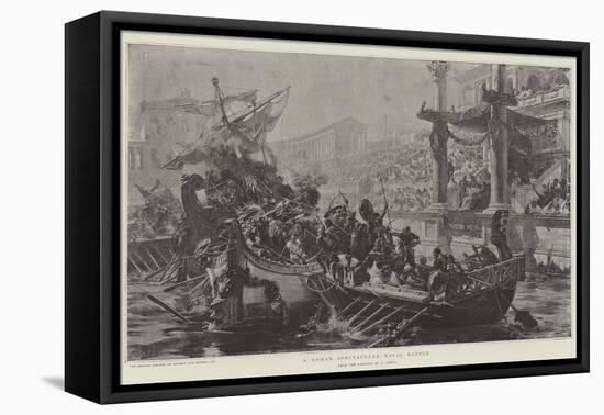 A Roman Spectacular Naval Battle-Ulpiano Checa Y Sanz-Framed Premier Image Canvas