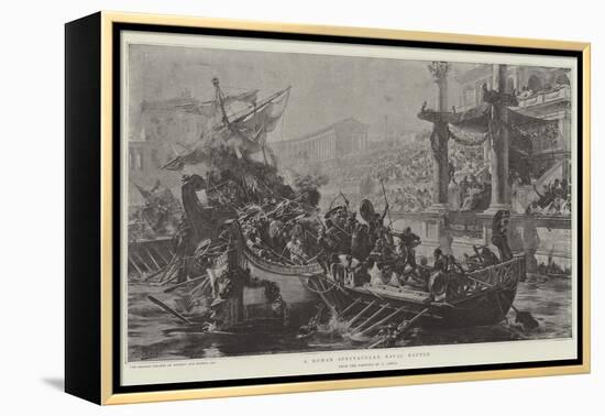 A Roman Spectacular Naval Battle-Ulpiano Checa Y Sanz-Framed Premier Image Canvas