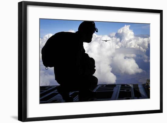 A Romanian Paratrooper Awaits His Signal to Jump Out of a C-130J Super Hercules-Stocktrek Images-Framed Photographic Print