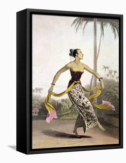 A Ronggeng or Dancing Girl, Plate 21 from Vol. I of "The History of Java"-Thomas & William Daniell-Framed Premier Image Canvas