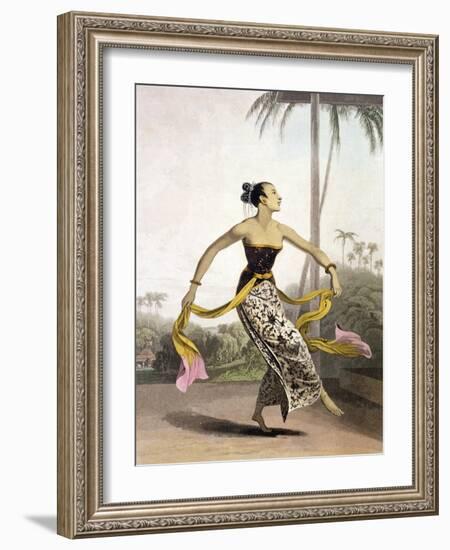 A Ronggeng or Dancing Girl, Plate 21 from Vol. I of "The History of Java"-Thomas & William Daniell-Framed Giclee Print