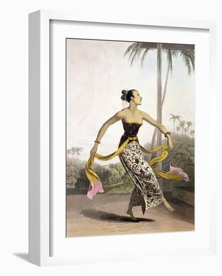 A Ronggeng or Dancing Girl, Plate 21 from Vol. I of "The History of Java"-Thomas & William Daniell-Framed Giclee Print