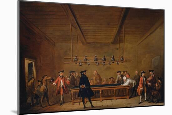 A Room of Game of Billiard at Paris, c. 1725-null-Mounted Giclee Print