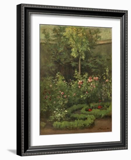 A Rose Garden, 1862-Camille Pissarro-Framed Giclee Print