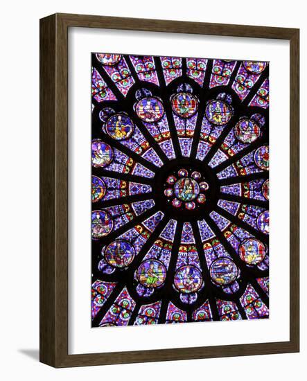 A Rose Window in Notre Dame Cathedral, Paris, France-William Sutton-Framed Photographic Print