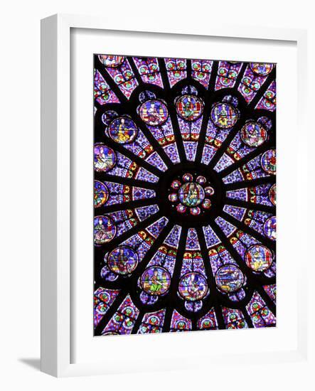 A Rose Window in Notre Dame Cathedral, Paris, France-William Sutton-Framed Photographic Print