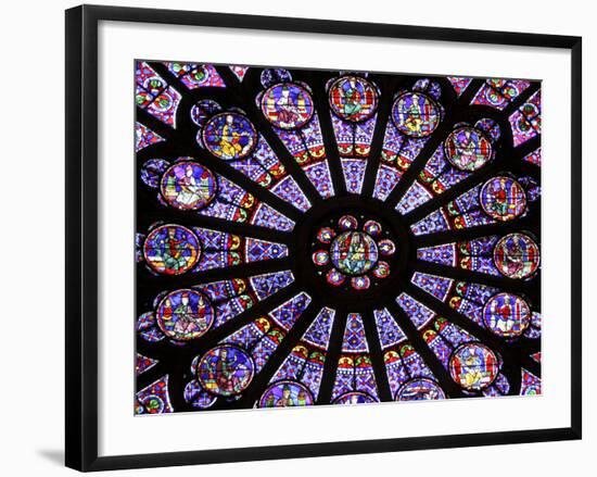 A Rose Window in Notre Dame Cathedral, Paris, France-William Sutton-Framed Photographic Print