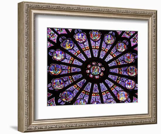 A Rose Window in Notre Dame Cathedral, Paris, France-William Sutton-Framed Photographic Print