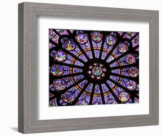 A Rose Window in Notre Dame Cathedral, Paris, France-William Sutton-Framed Photographic Print