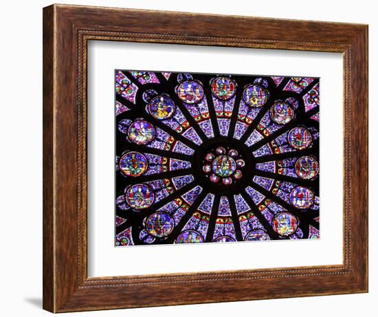 A Rose Window in Notre Dame Cathedral, Paris, France-William Sutton-Framed Photographic Print